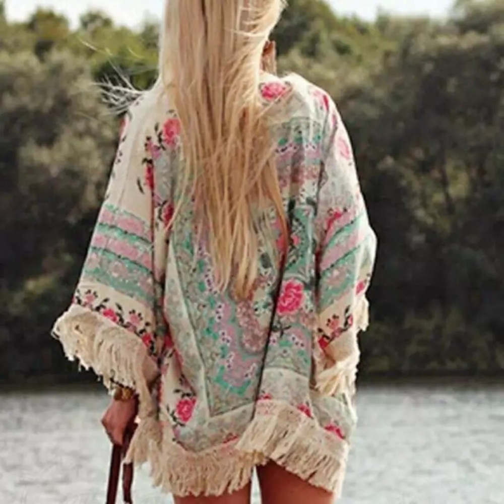 Boho Fringe Tassel Kimono